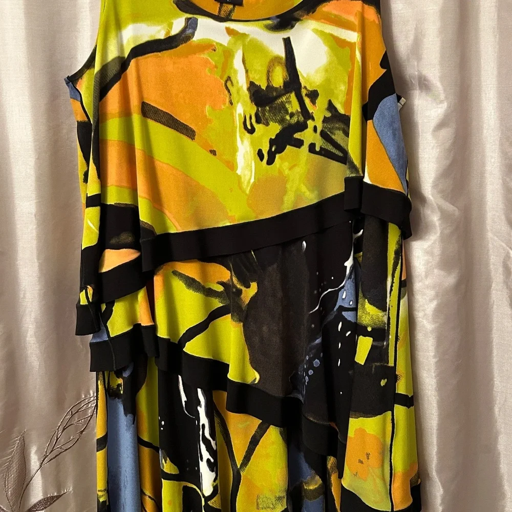 NWOT Tiered, Fun, Colorful MIDI Dress, Women's - Picture 7 of 7
